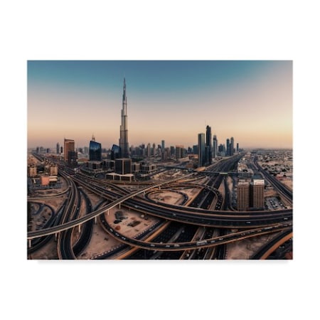 Jean Claude Castor 'Dubai Skyline Panorama' Canvas Art,35x47